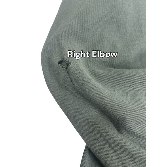 J Crew Broken-In LS Polo Shirt Sage Green Soft Preppy Casual HOLE sz Large - Picture 4 of 7